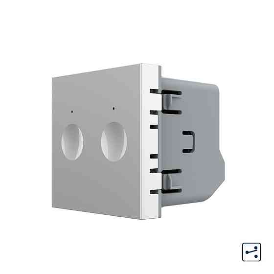 Сенсорний вимикач LIVOLO Sense, 2-сенсорний, сірий, прохідний / перехресний, 5А 230В, без нейтралі, модуль без рамки (VL-FC2S-2IP) Коломия