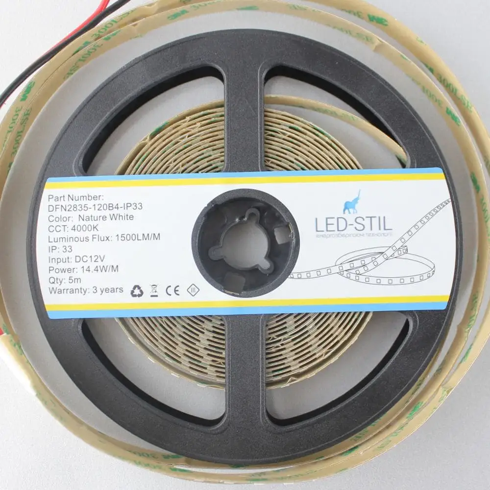 LED-STIL LED стрічка LED-STIL 4000K, 14,4 W, 2835, 120 діодів, IP33, 12V, 1500 LM, нейтральне с Коломыя - изображение 4