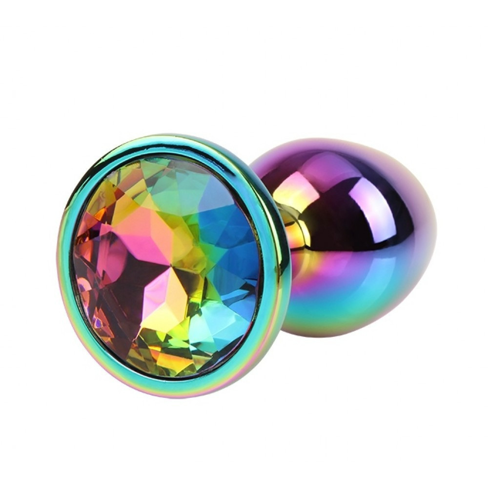 Анальна пробка із кристалом Chisa Matrix Mont Rainbow Gem, металева, різнокольорова, 7 х 2.7 см Sex Aura Київ - фото 4