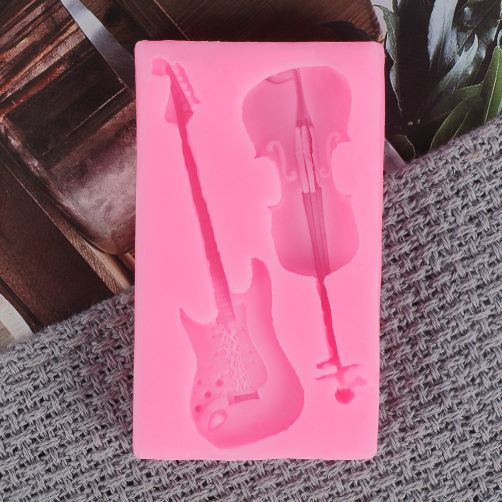 Молд силиконовый Скрипка и гитара 80 на 47 мм розовый Киев - изображение 6