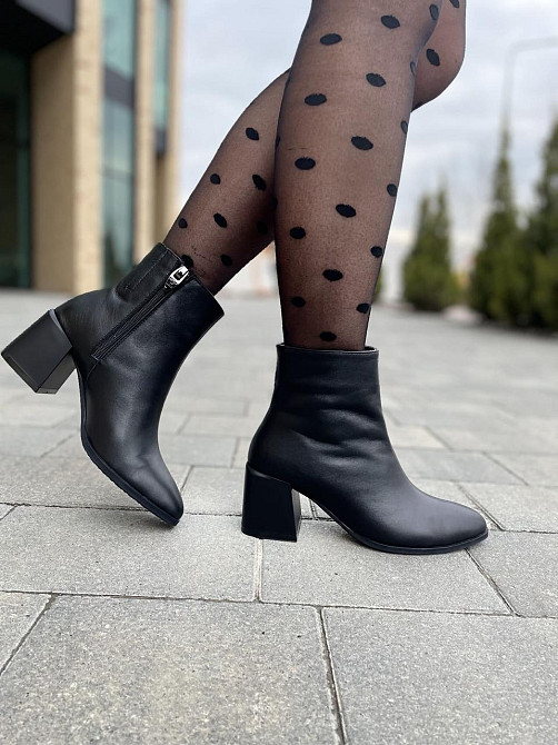 LIRIO Жіночі черевики LIRIO чорні натуральна шкіра 38р.25см 39р.25.5см каблук 7см ( ) Коломия - фото 6