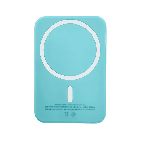 Павербанк з бездротовою магнітною зарядкою 5000мАч, Powerbank бездротової для iPhone MagSafe LightBlue Кам'янець-Подільський
