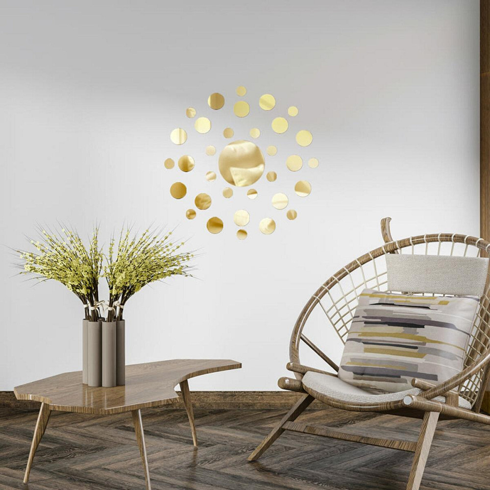 Зеркальный декор акриловый самоклеющийся золото,33шт (D) SW-00002499 Днепр - изображение 6