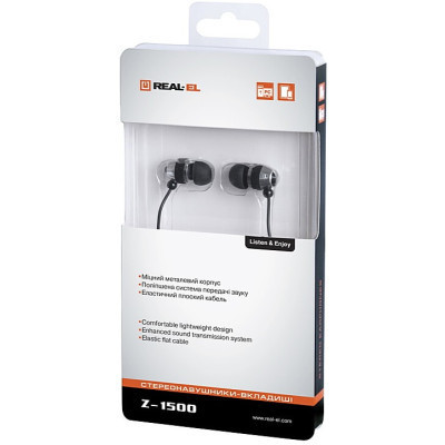 Наушники REAL-EL Z-1500 Mobile Black (EL124100034) Винница - изображение 2