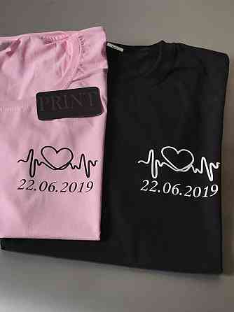 Парные футболки для влюбленных (С кардиограммой и датой вашей годовщины ) Черновцы