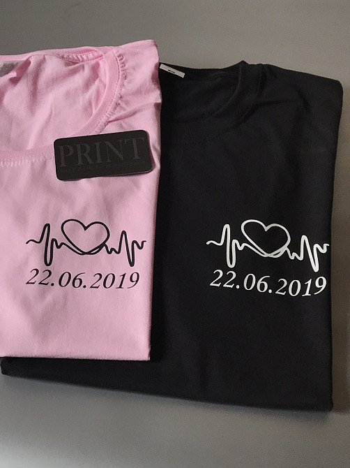 Парні футболки для закоханих (З кардіограмою й датою вашої річниці) Чернівці - фото 1