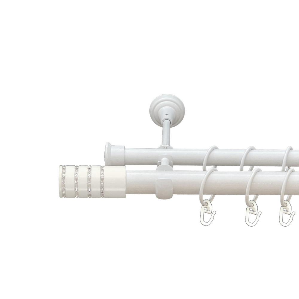 Карниз Orvit Барамелла металевий дворядний відкритий Арктіс 25\19 мм 300 см (00-00010325) Львів - фото 1