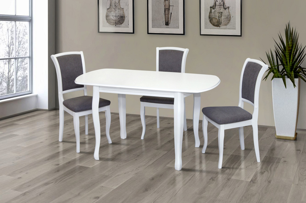 Стіл обідній Турін (120+40)/80, білий Київ - фото 1