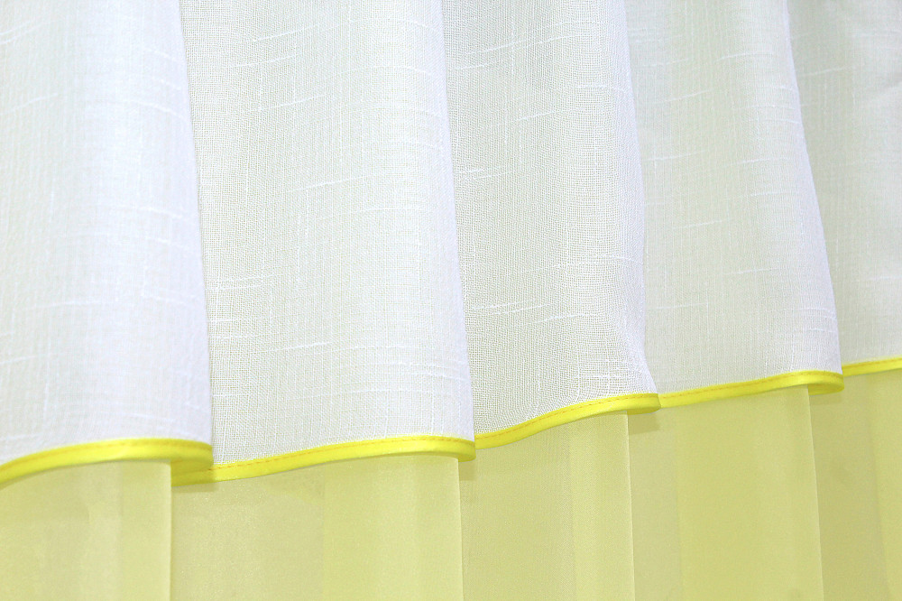 Кухонна фіранка VR-Textil № 00к жовтий з білим 280х170 см (52-0546) Київ - фото 3