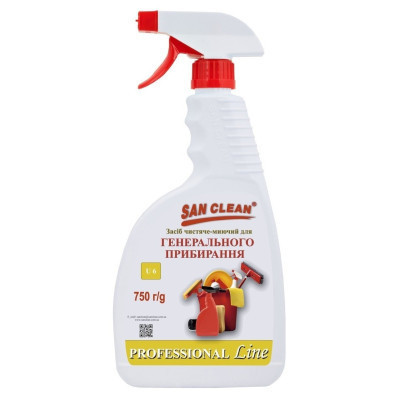 Спрей для чищення ванн San Clean Prof Line для генерального прибирання 750 г (4820003544358) Вінниця - фото 1