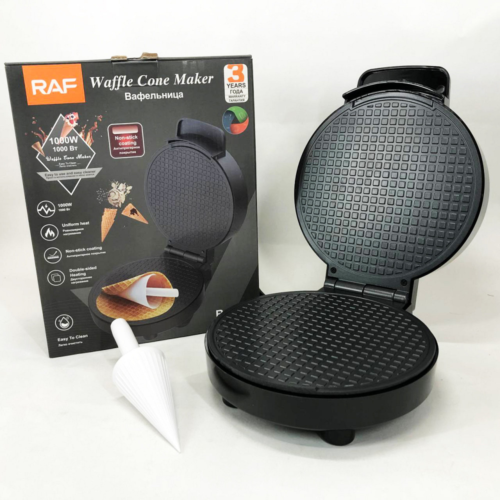 Вафельница с антипригарным покрытием RAF R.565 1000 Вт, Вафельница для рельефных вафель YM-48 Львов - изображение 7