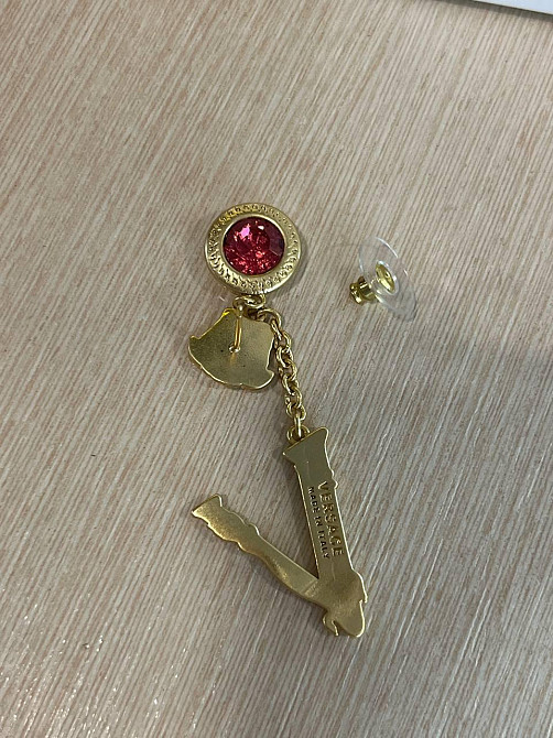 Версаче сережки / Versace сережки позолота, рожевий кристал Одеса - фото 2