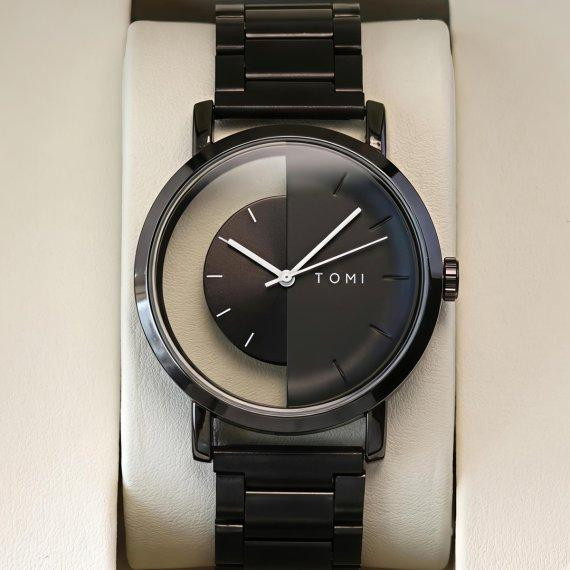Годинник чоловічий наукові Tomi Gentleman Steel Black (2 ремінці) Київ - фото 2