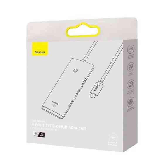 USB-хаб Baseus Lite Series 4-Port Type-C HUB Adapter (Type-C to USB 3.0*4 ) 1m Black Одесса