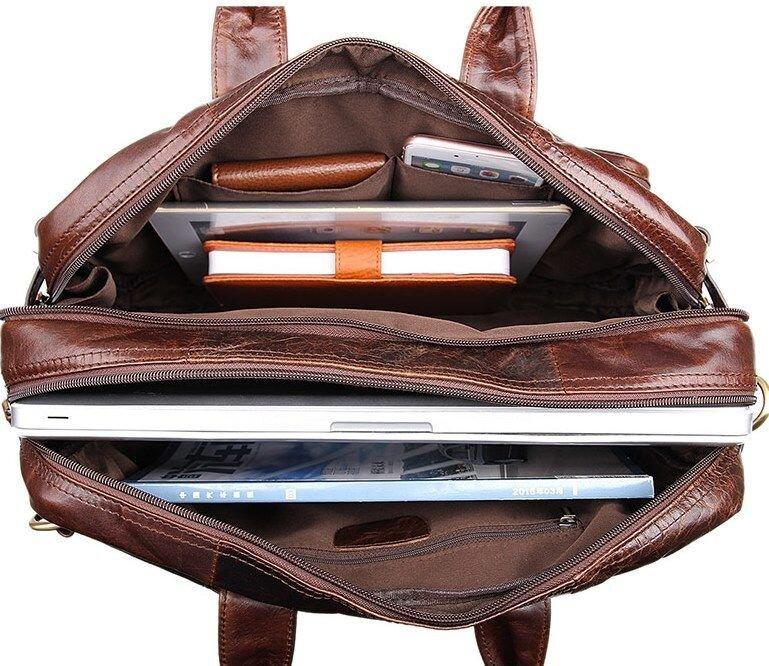 Сумка мужская кожаная Коричневая (Vintage) Киев - изображение 13