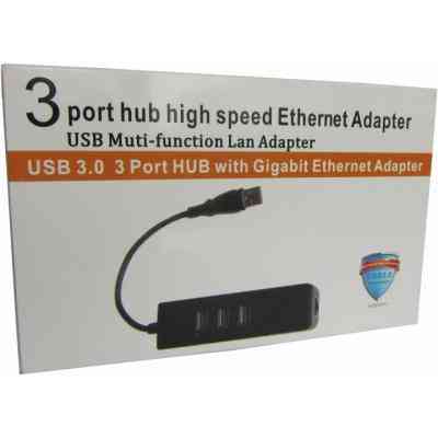 Концентратор Dynamode USB 3.0 Type-A - RJ45 Gigabit Lan, 3*USB 3.0 (USB3.0-Type-A-RJ45-HUB3) Вінниця