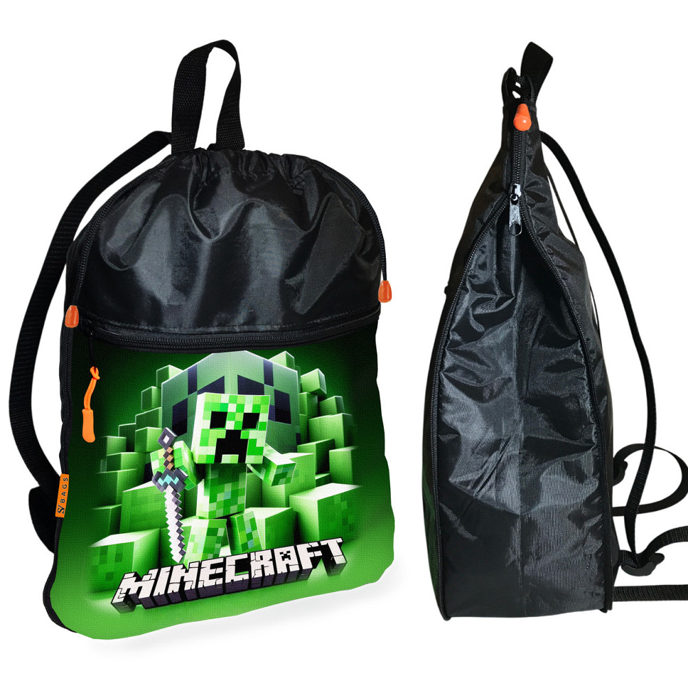 Рюкзак-мішок для взуття, спортивної форми Майнкрафт «Minecraft» дитяча сумка для змінки з розширювачем (01291) Київ - фото 1