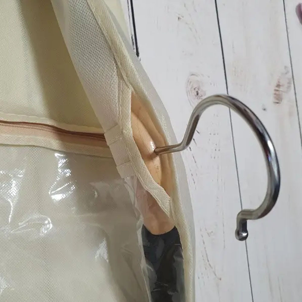 1шт Чохол для одягу на змійці 140х60см,напівпрозорий,Бежевий SBR Київ - фото 9