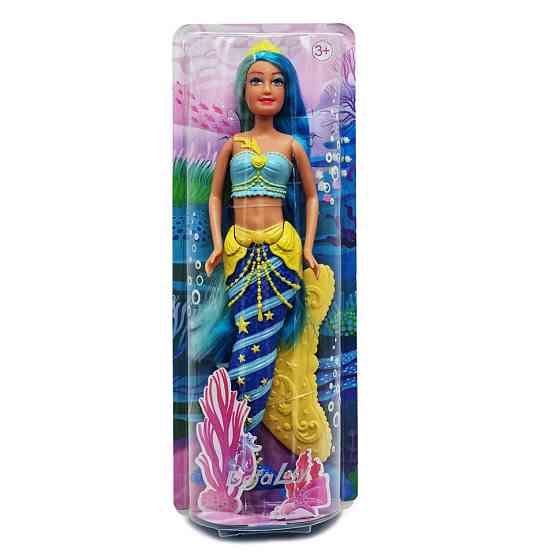 Дитяча лялька Русалонька DEFA 8483 із рухомим хвостом Жовто-блакитна Вінниця