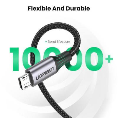 Дата кабель USB 2.0 AM to Micro 5P 1.0m US290 Aluminum Braid Black Ugreen (60146) Винница - изображение 6