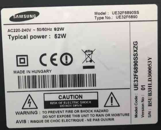 Телевізор SAMSUNG 32 — Smart TV, Wi-Fi, Модель UE32F6890SS Київ