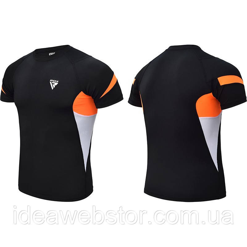 Рашгард RDX Lycra Orange XL з коротким рукавом компресійна футболка для ММА БЖ греплінгу фітнесу та тренувань XL Київ - фото 14