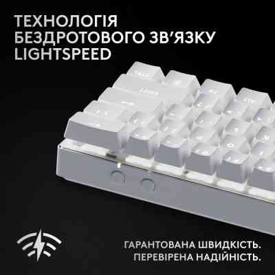 Клавіатура Logitech G Pro X 60 Lightspeed GX Tactile Wireless/Bluetooth UA White (920-011930) Вінниця