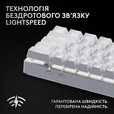 Клавіатура Logitech G Pro X 60 Lightspeed GX Tactile Wireless/Bluetooth UA White (920-011930) Вінниця - фото 4