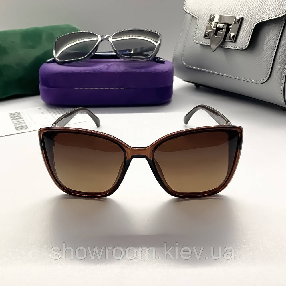 Женские солнцезащитные очки с поляризацией (6007) brown Киев - изображение 4
