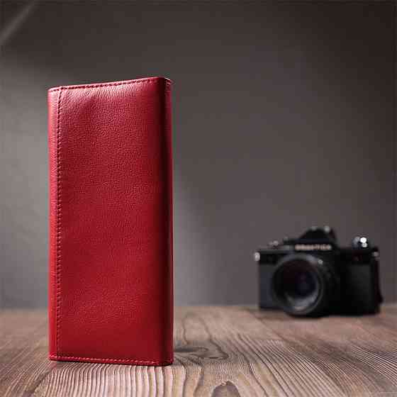 Класичний жіночий гаманець із натуральної шкіри ST Leather 22675 Червоний Київ