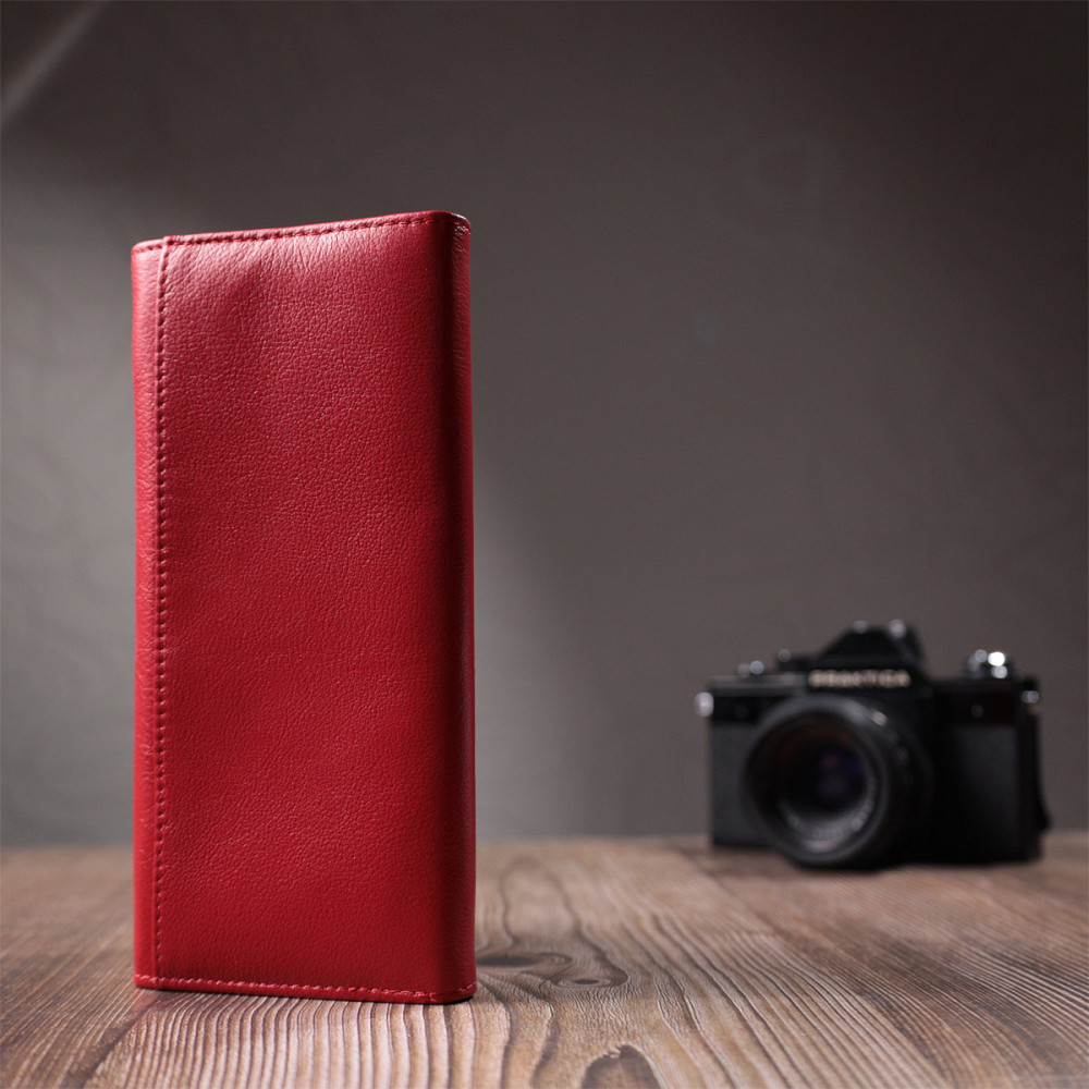 Класичний жіночий гаманець із натуральної шкіри ST Leather 22675 Червоний Київ - фото 2