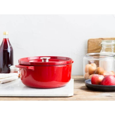 Кастрюля KitchenAid чавунна з кришкою 5,2 л Червона (CC006060-001) Винница - изображение 8