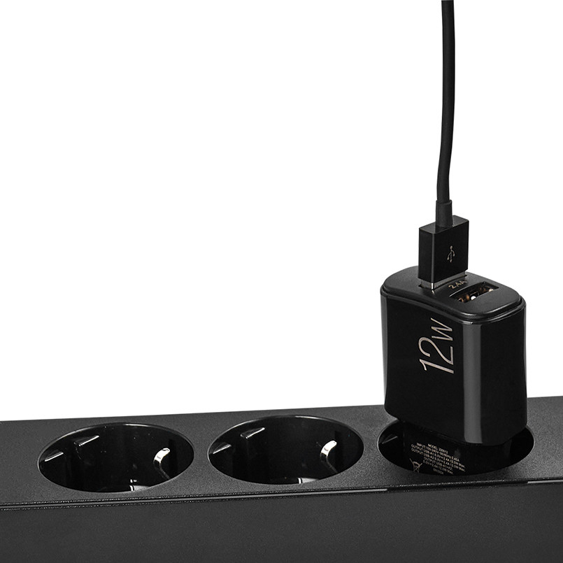 Мережевий зарядний пристрій Winso Pro 12W 2xUSB-A чорний Львів - фото 4