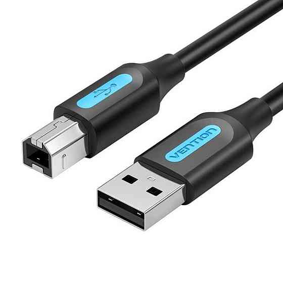 Кабель Vention для принтера USB 2.0 A "тато" - B "тато" Cable 1.5M Black PVC Type COQBG Одеса