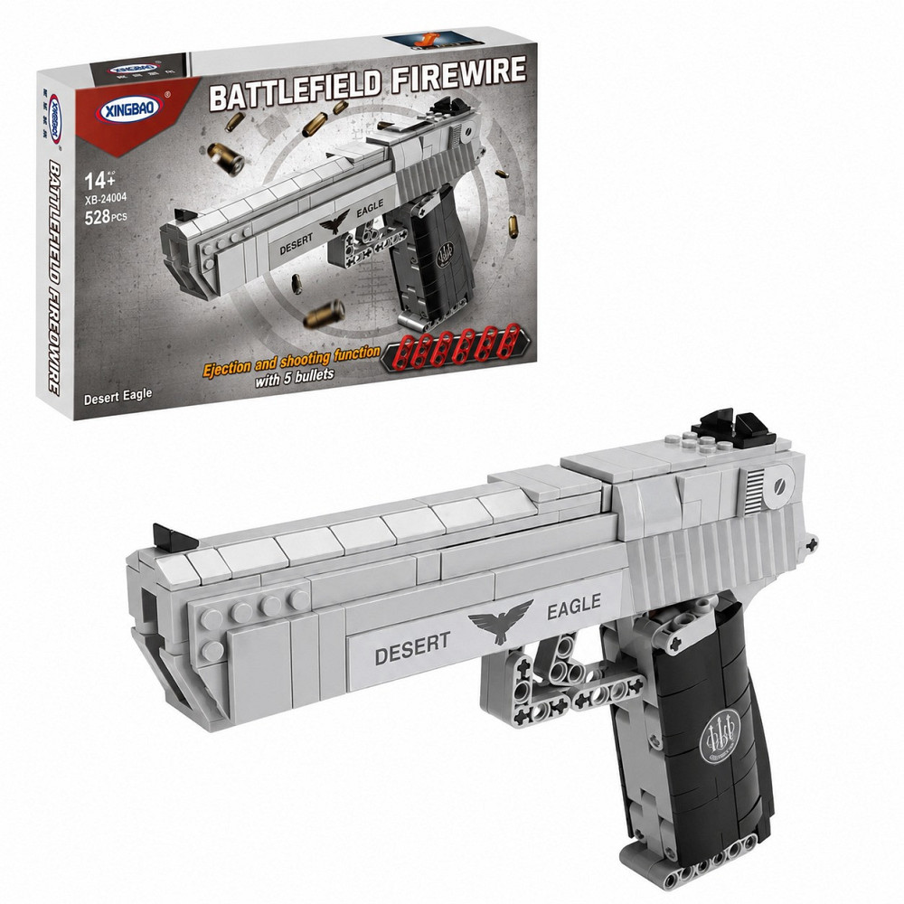 Конструктор игровой детский Пистолет Desert Eagle 528 деталь серый Каменец-Подольский - изображение 7
