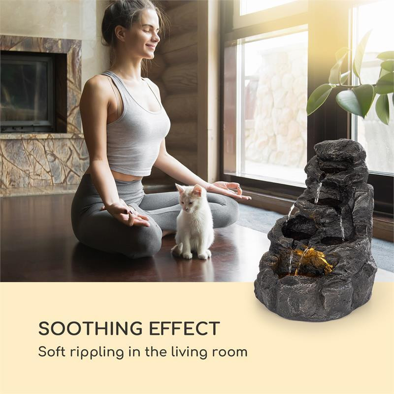 Садовый фонтан Rocky Waters 2,5 Вт, светодиодное освещение, полирезина, антрацит (Германия, читать описание) Ровно - изображение 7