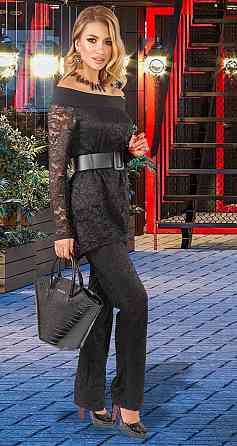 Гіпюровий чорний костюм (44) Київ