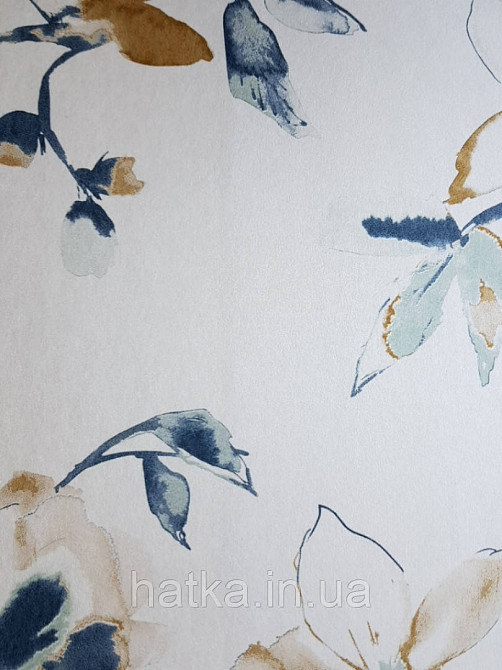 Обои флизелиновые  Khroma LAV007 LA VIE EN ROSE кофе с молоком ветки  цветы коричневые и синие Киев - изображение 3