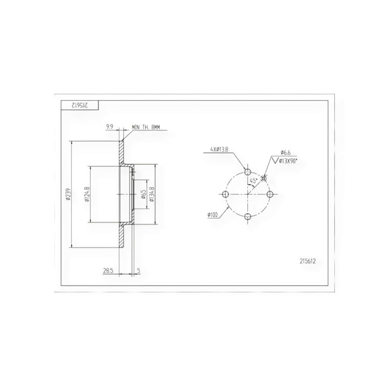 Диск Volken Polo, Seat Arosa передний (d239x10mm) тормозной Мукачево - изображение 1