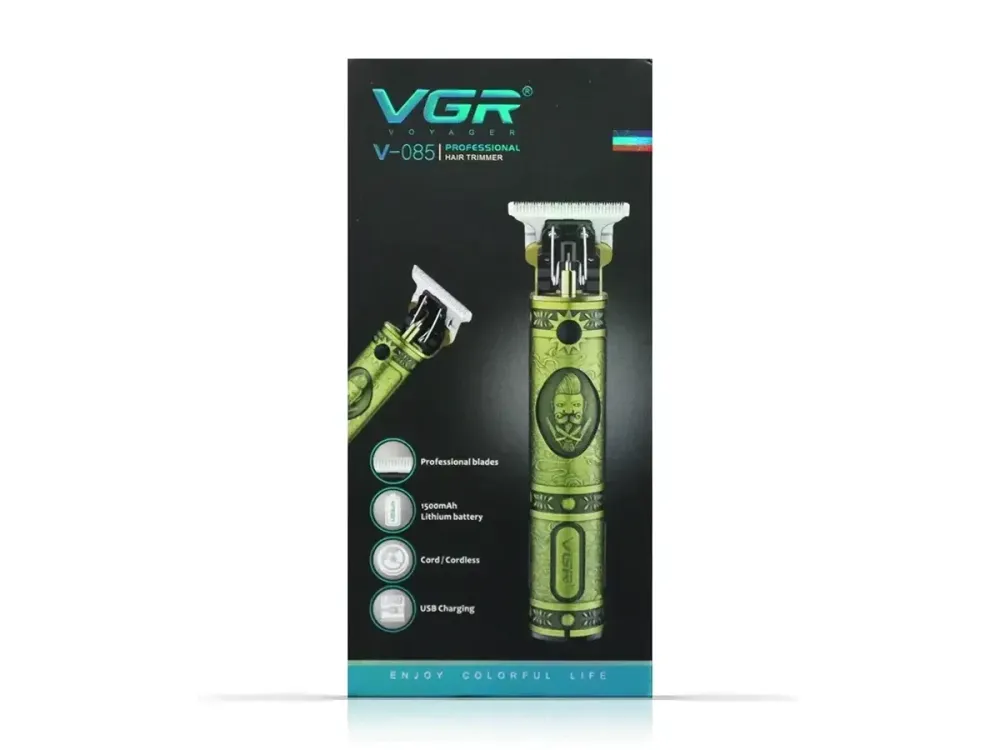 Тример акумуляторний VGR V-085 USB, машинка для стрижки волосся та бороді, T-лезо, 3 насадки, 1500 мАг Одеса - фото 2