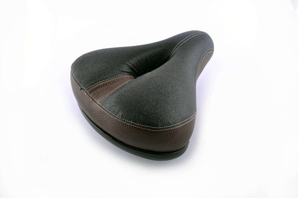 Седло велосипедное (mod:5) (коричнево- черное, с дыркой) Мукачево - изображение 1