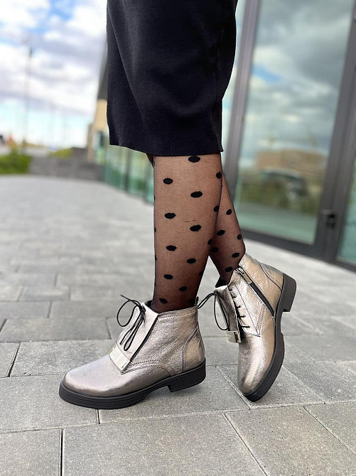 Olli Черевики жіночі OLLI графіт натуральна шкіра висота 10см розмір 37 (3258) Коломия - фото 1