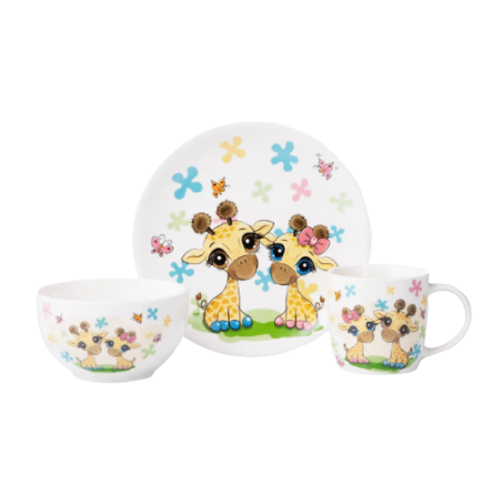 Набір дитячого посуду Baby giraffes 3 пр.: (тарілка/міска/чашка) порцеляна AR3452GS Ardesto Житомир