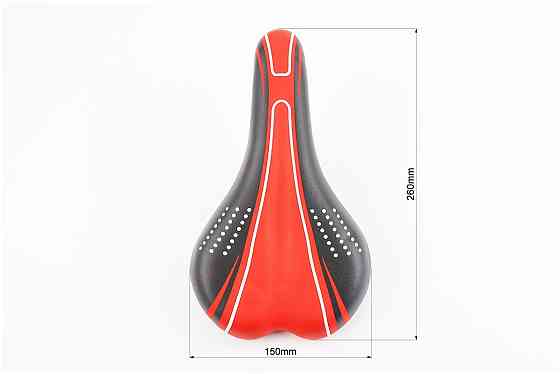 Сидіння MTB 260x150мм, чорно-червоне GW605B Бершадь