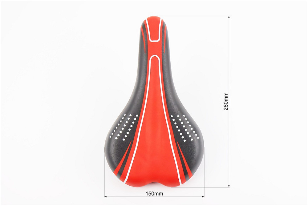 Сидіння MTB 260x150мм, чорно-червоне GW605B Бершадь - изображение 3