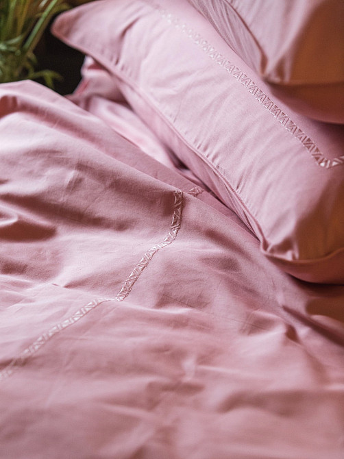 Ecotton Комплект постільної білизни Ecotton Євро з вишивкою та кантом Brindal Rose в чохлі для Коломыя - изображение 1