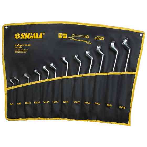 Ключі накидні 12 шт 6-32мм CrV satine (ткат. чохол) SIGMA (6010061) Київ