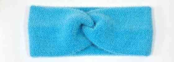 Пов'язка жіноча тепла ангорка блакитна Київ