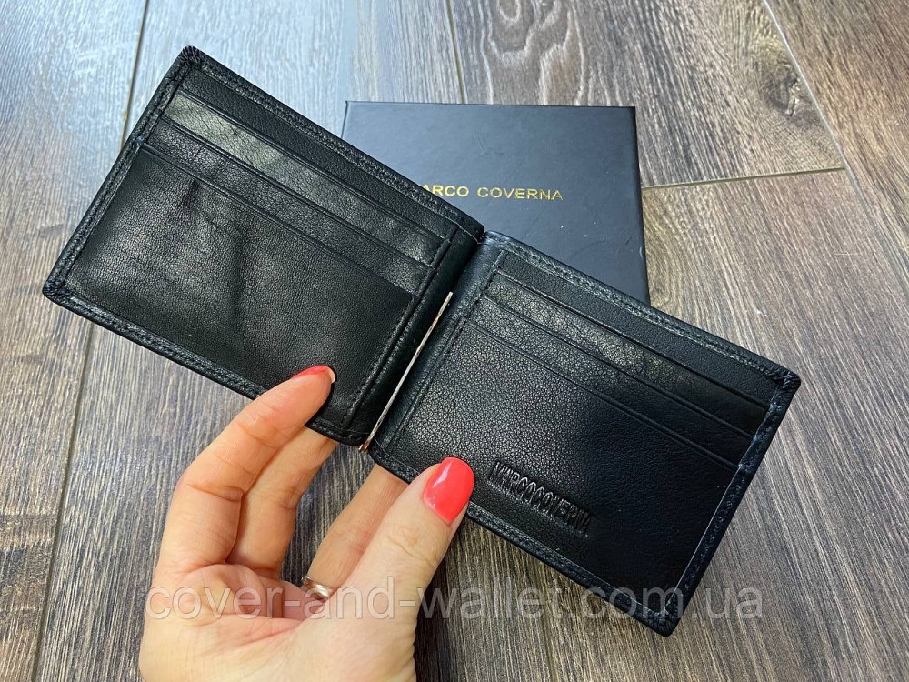 Мужской кожаный зажим для денег и карточек Marco Coverna M102 Киев - изображение 2