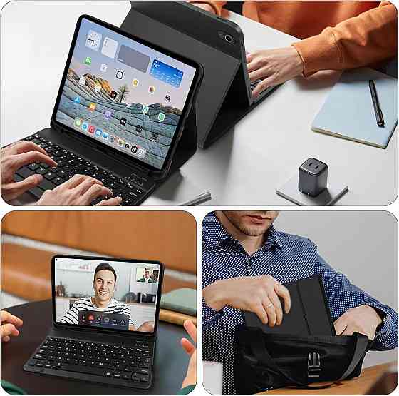 Чохол-клавіатура iPad 10th/11th Gen для 10.9"/11" чорний знімна бездротова Bluetooth QWERTZ німецька розкладка тримач стилуса акум Київ